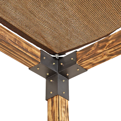 Roof Pergola Gazebo Shed Matte Black Steel Brackets and Coffee Screens DIY Kits - Mekamart Australia