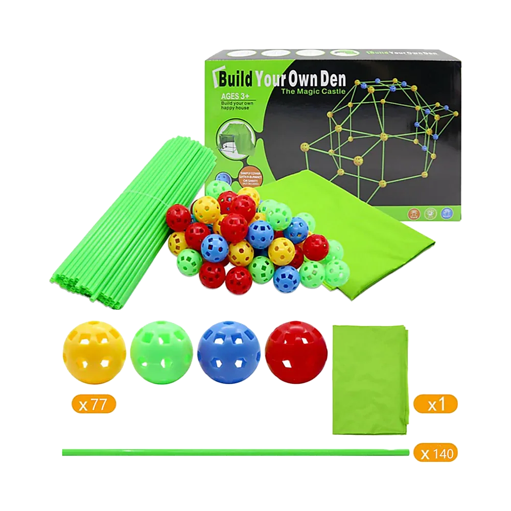 217pcs Kids Construction Fort Building Kit Castles 3D Play House Tent Toys - Mekamart Australia