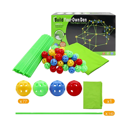 217pcs Kids Construction Fort Building Kit Castles 3D Play House Tent Toys - Mekamart Australia