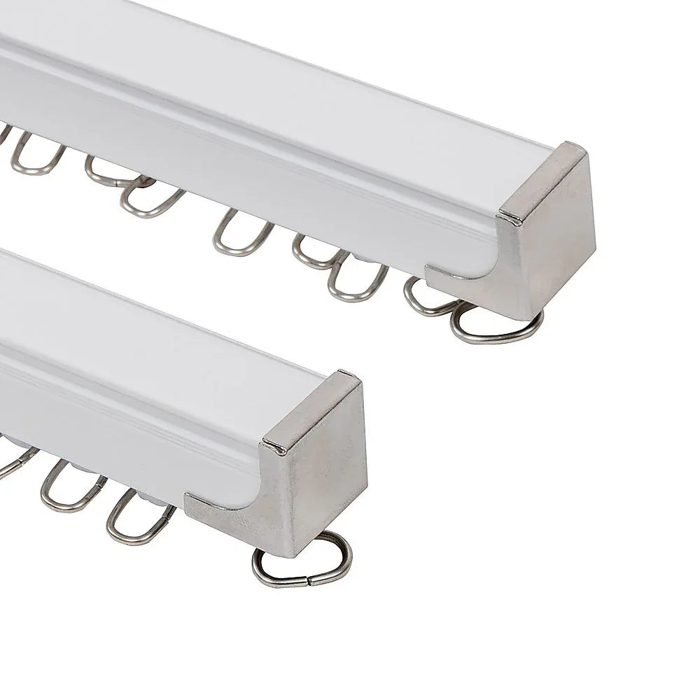 1.5m Double Curtain Tracks Aluminium Rail & Brackets For Both Curtain and Sheer with ceiling and wall accessories - Mekamart Australia