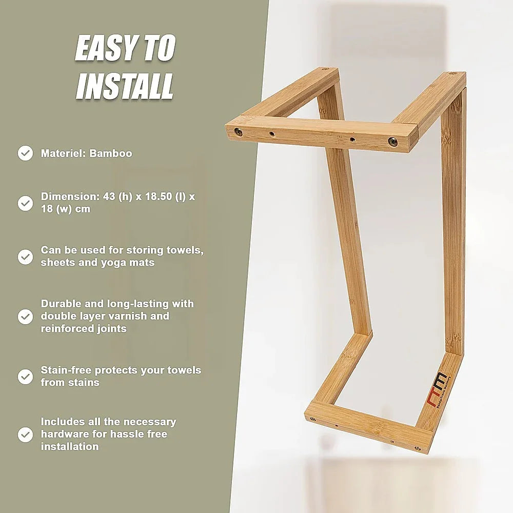 Wall Towel Rack for Rolled Towels Bathroom Storage - Mekamart Australia