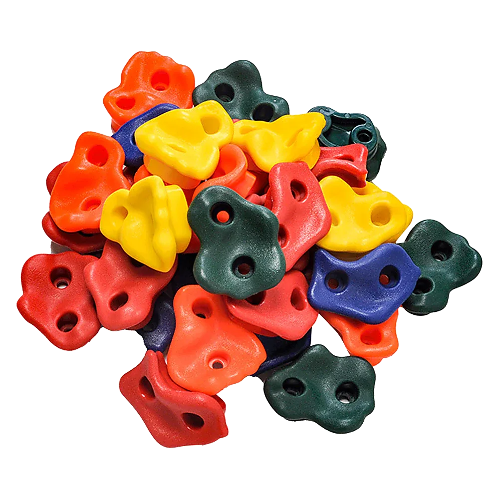 Jungle Gym Rock Climbing Holds Kids Wall Mounting Hardware Knotted Rope 25 Handles Playground - Mekamart Australia