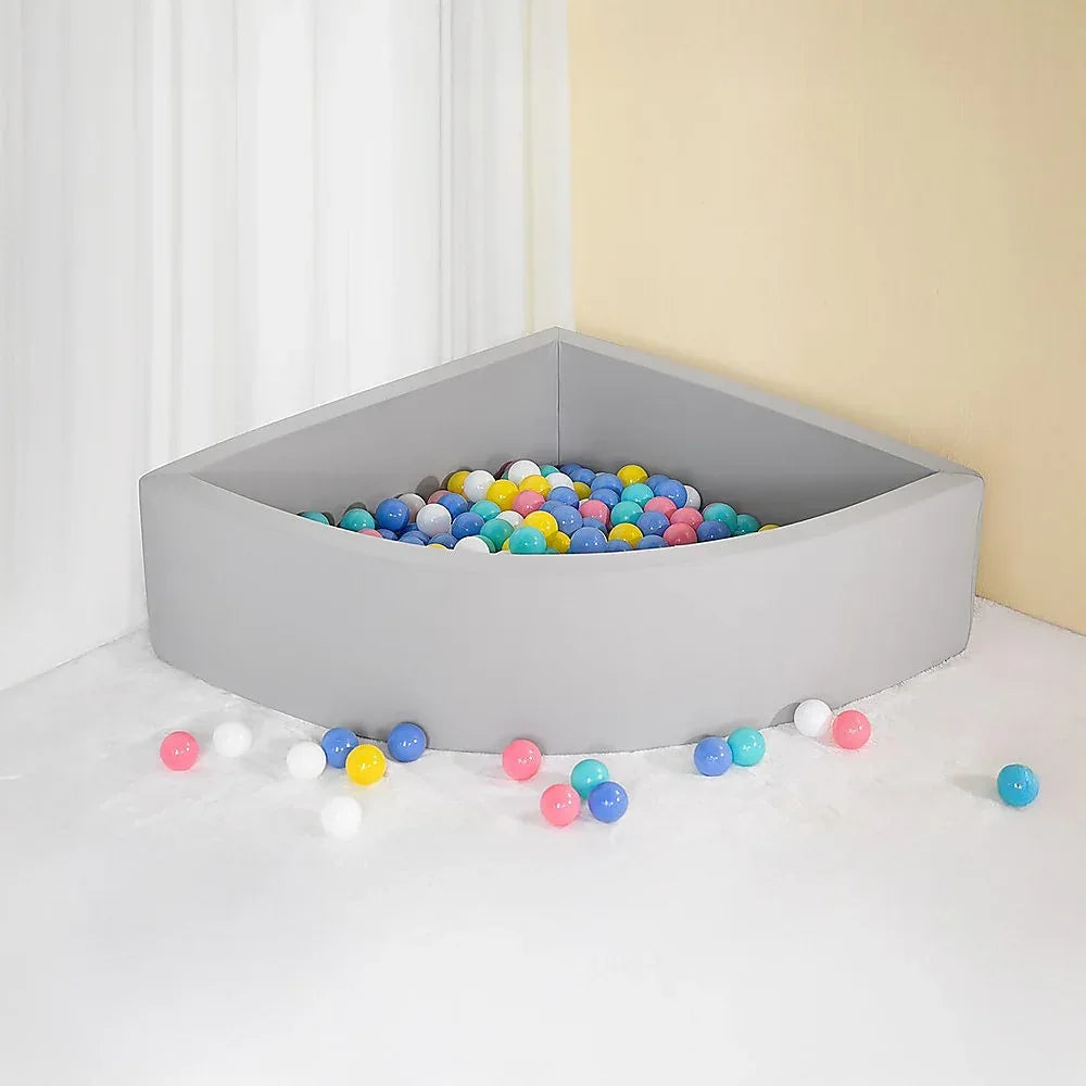 Corner Ball Pit Playpen Enclosure – Safe Grey Play Area for Babies and Toddlers, Indoor or Outdoor - Mekamart Australia