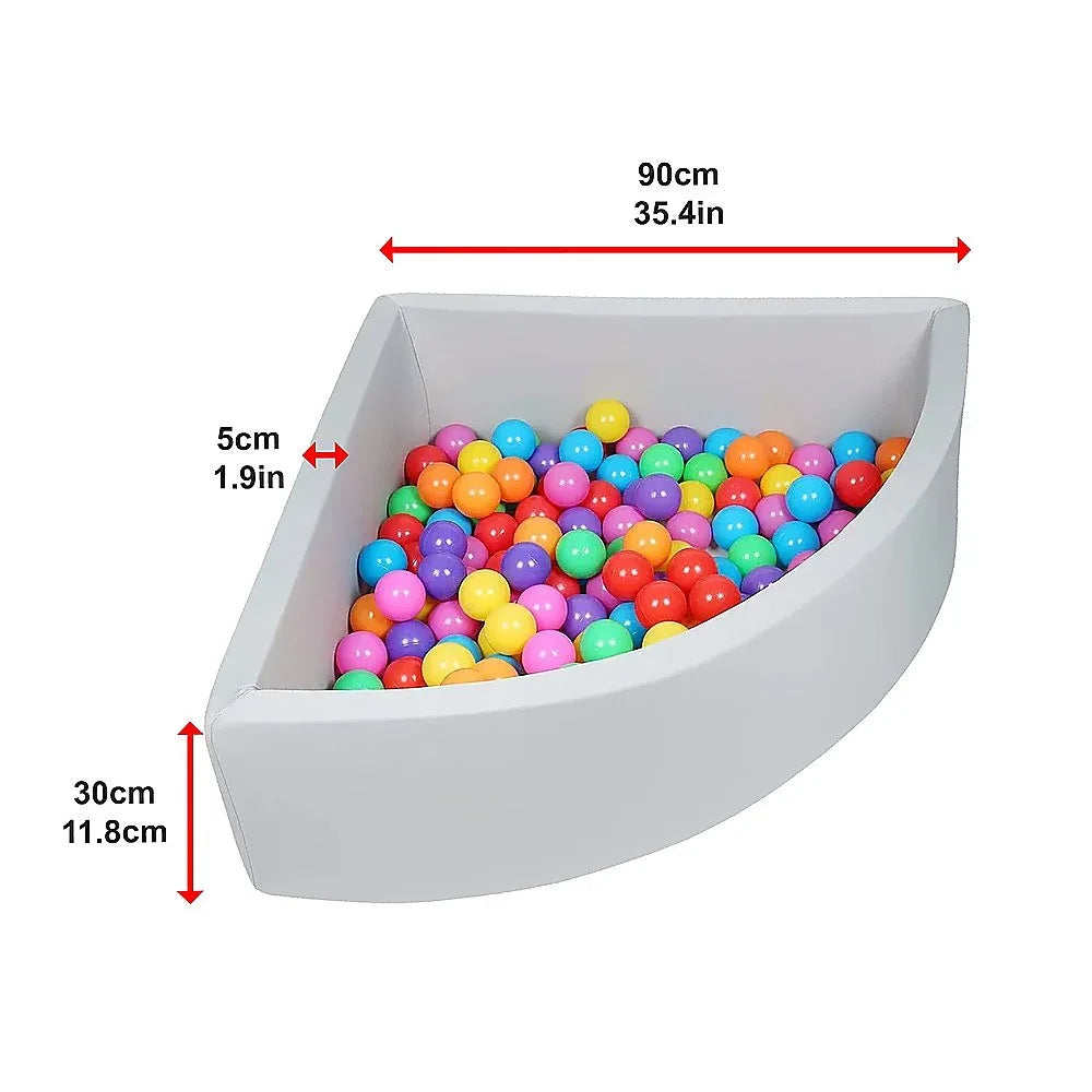 Corner Ball Pit Playpen Enclosure – Safe Grey Play Area for Babies and Toddlers, Indoor or Outdoor - Mekamart Australia