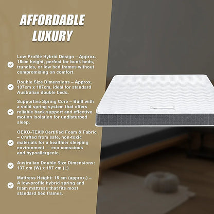 Double Memory Foam Mattress – OEKO-TEX® Textile & CertiPUR-US® Certified Foam - Mekamart Australia