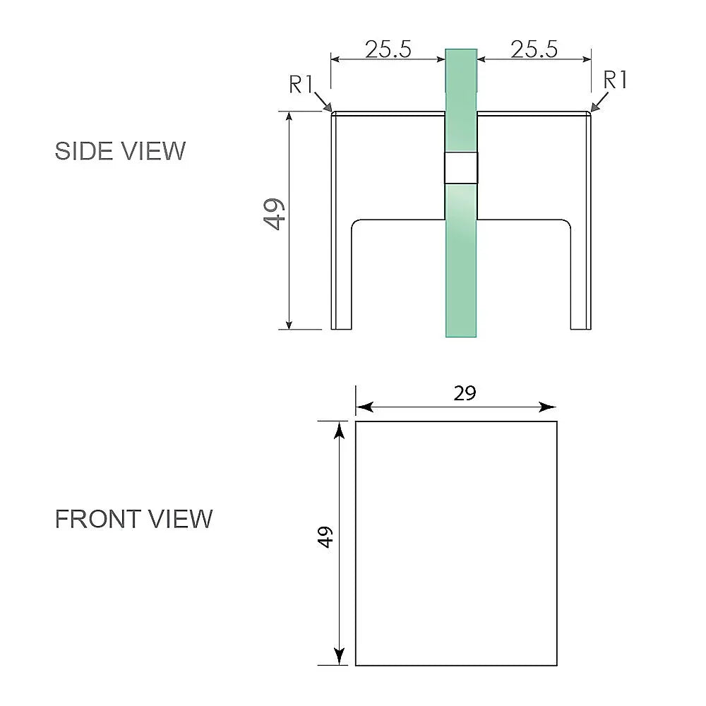 Brass Shower Door Square double pull Handle in White - Mekamart Australia