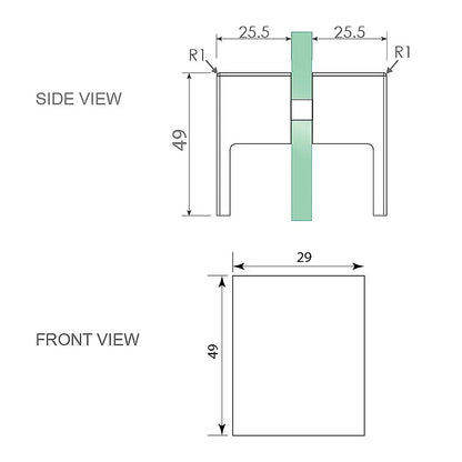 Brass Shower Door Square double pull Handle in White - Mekamart Australia