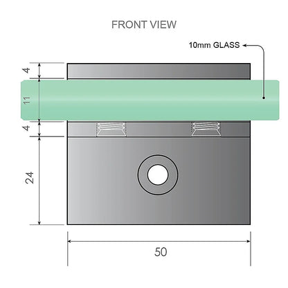 Glass-to-wall/floor Shower Screen F-bracket in Black - Mekamart Australia
