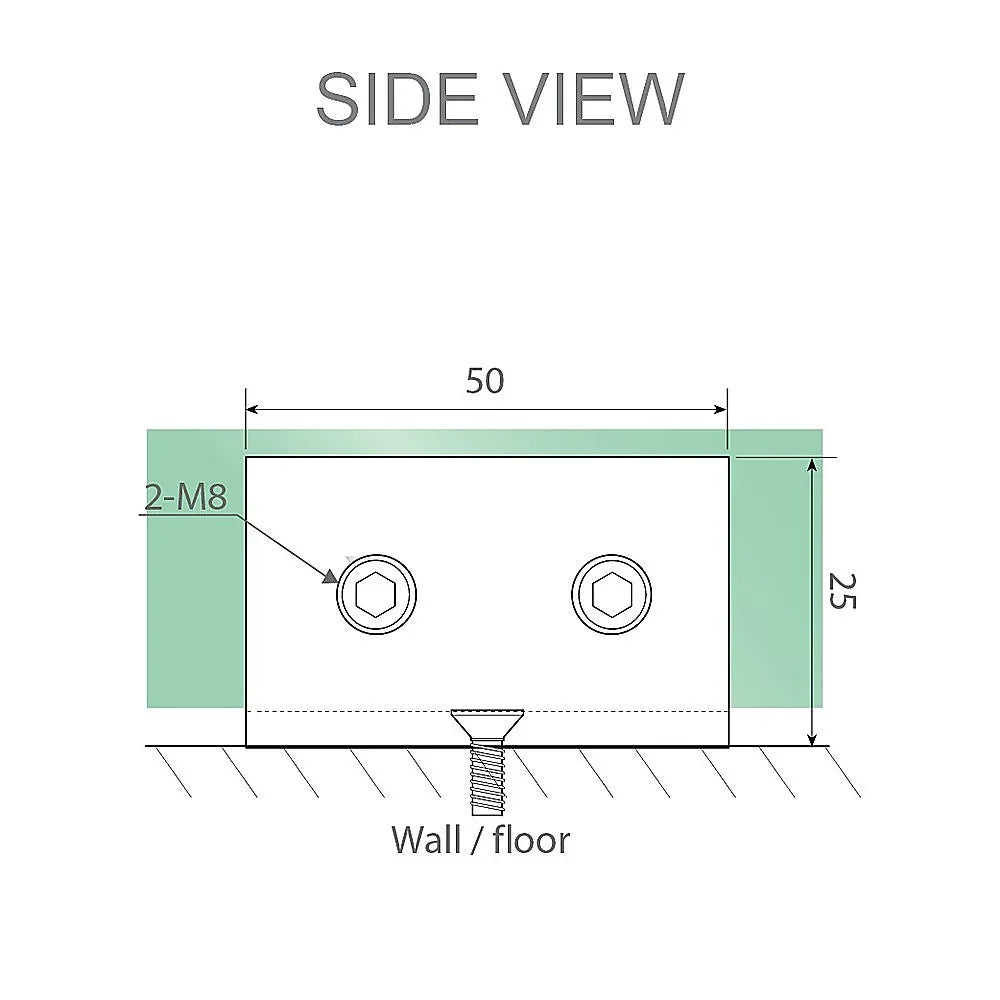 Glass-to-wall/floor Shower Screen U-bracket in Gold - Mekamart Australia