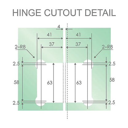 135° Glass-to-Glass Stainless steel Square Shower Hinge in White - Mekamart Australia