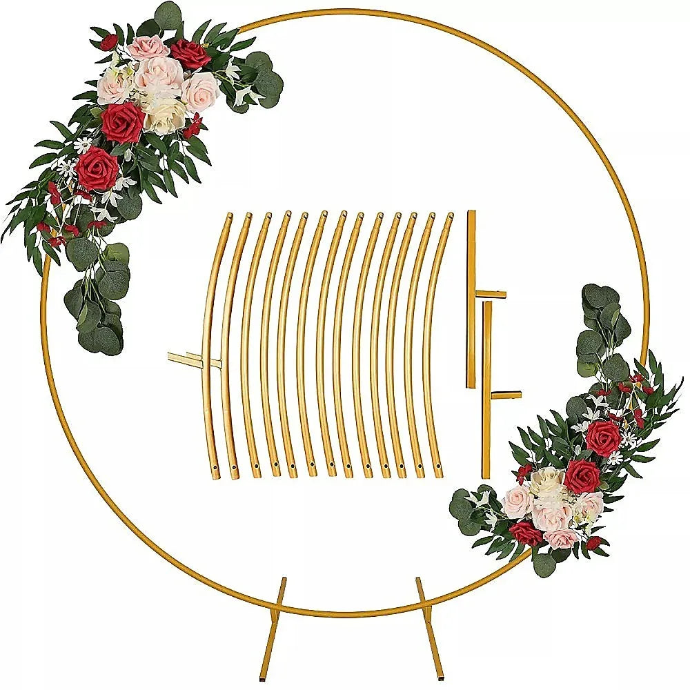 250cm Round Balloon Arch Frame Stand Gold - Mekamart Australia