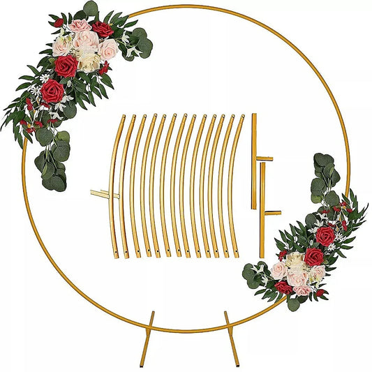 250cm Round Balloon Arch Frame Stand Gold - Mekamart Australia