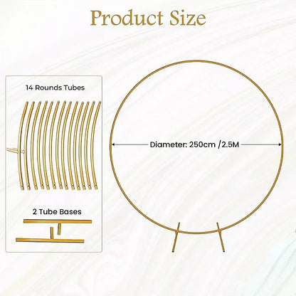 250cm Round Balloon Arch Frame Stand Gold - Mekamart Australia