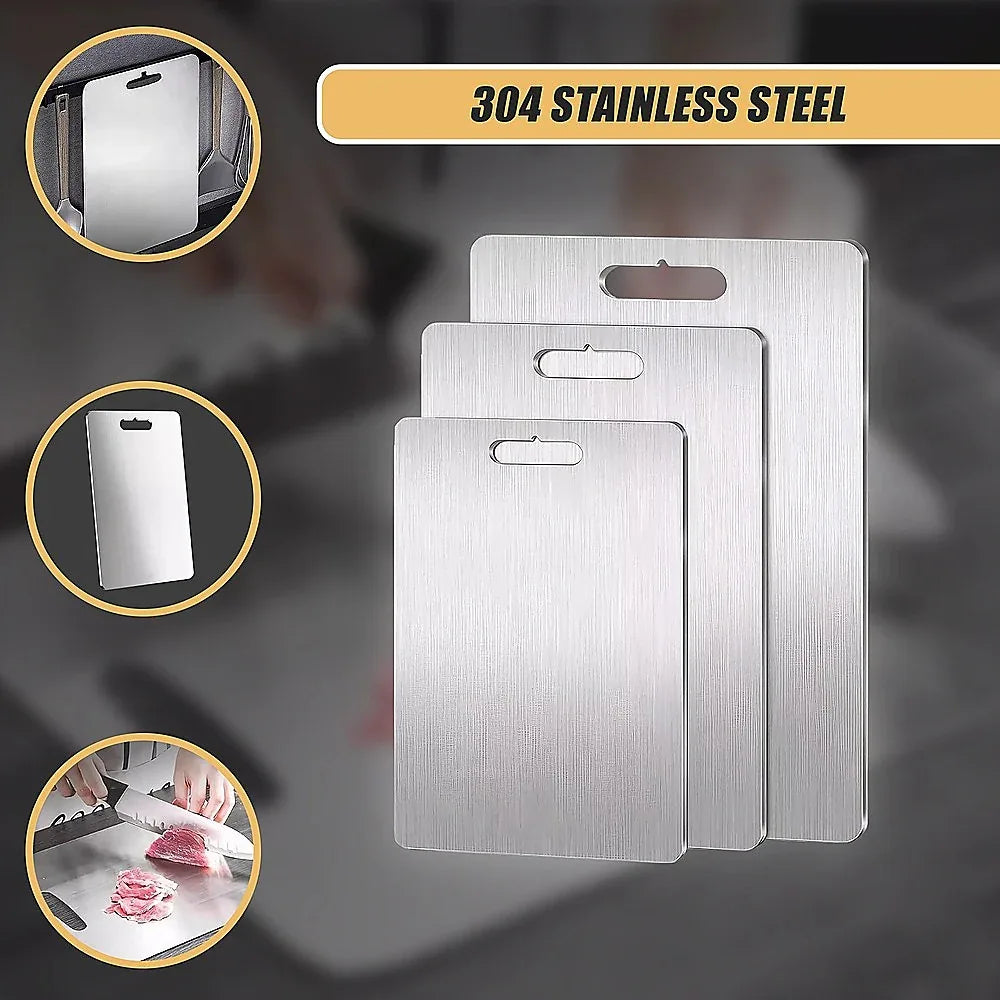3 x 304SS Cutting Chopping Board Stainless Steel - Mekamart Australia