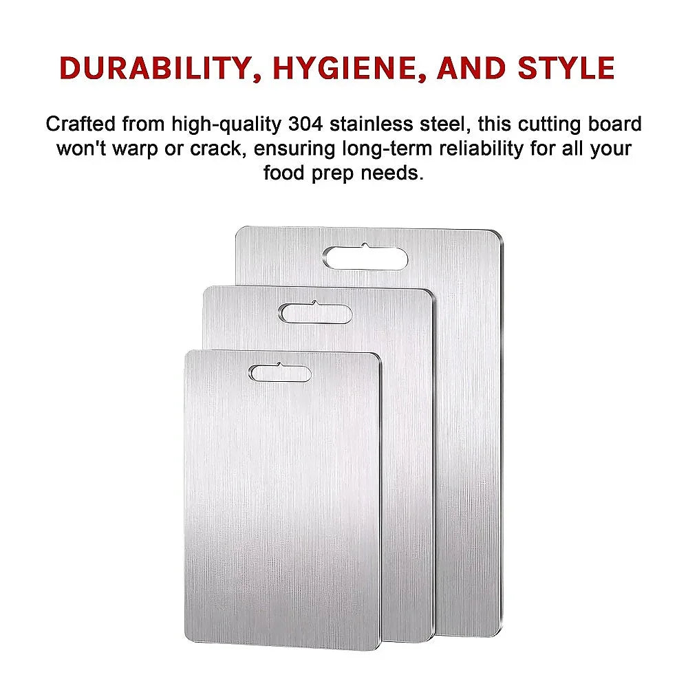 3 x 304SS Cutting Chopping Board Stainless Steel - Mekamart Australia