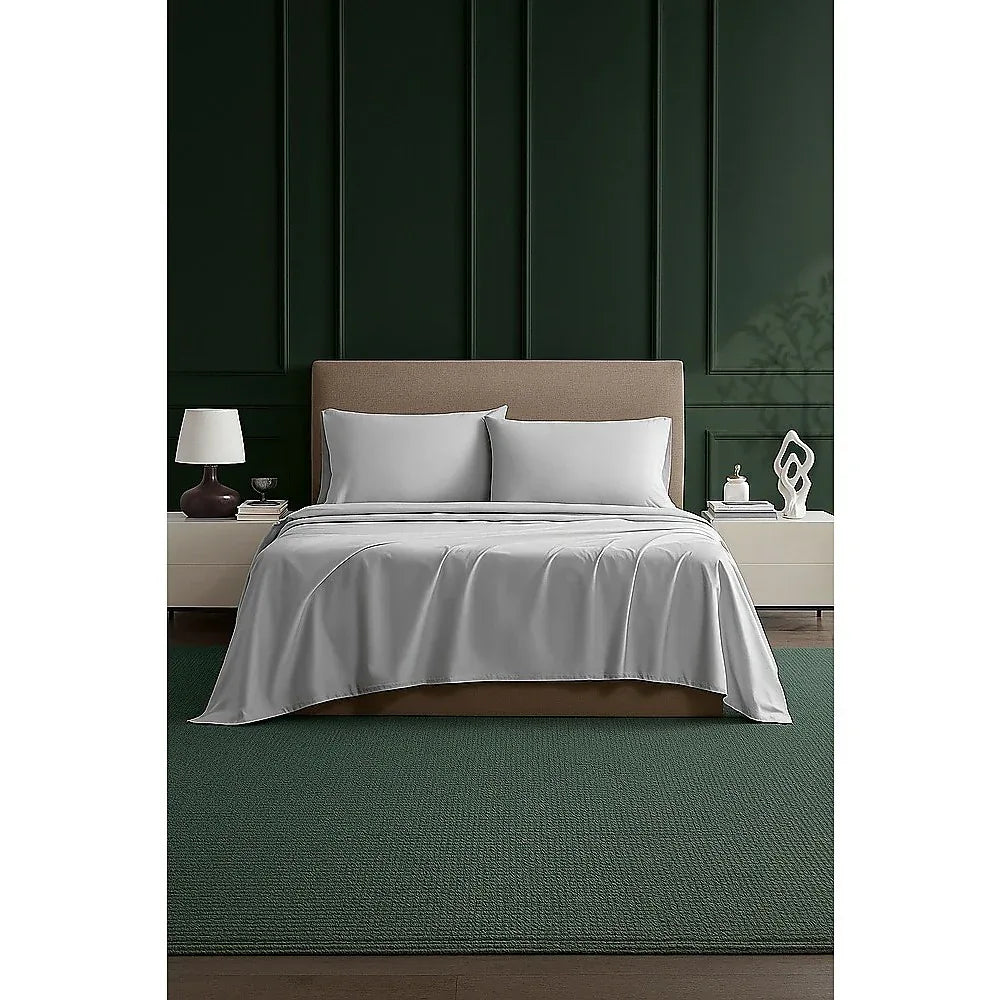 Double Bed Sheet Set – 1800 Series Microfiber, Deep Pocket, Soft & Breathable, White - Mekamart Australia