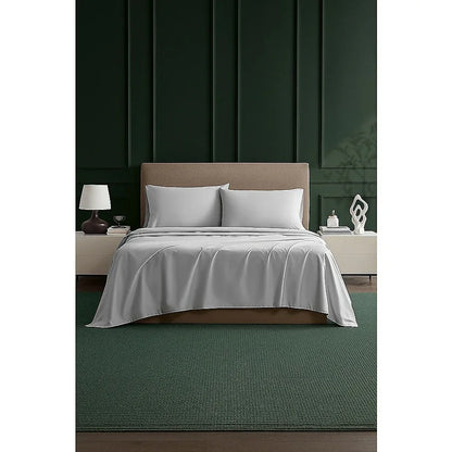 Double Bed Sheet Set – 1800 Series Microfiber, Deep Pocket, Soft & Breathable, White - Mekamart Australia