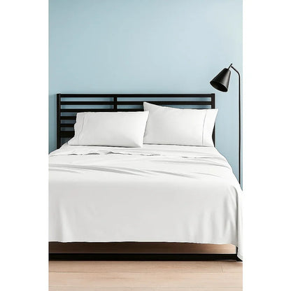 Queen Bed Sheet Set – 1800 Series Microfiber, Deep Pocket, Soft & Breathable, White - Mekamart Australia
