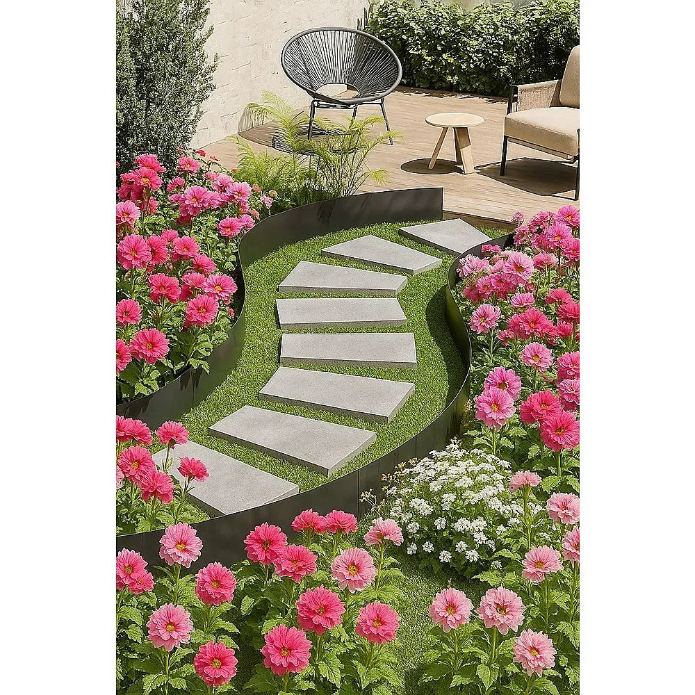 Steel Landscape Edging 6 Pack – 100x20cm Rust-Resistant Garden Border Edging - Mekamart Australia
