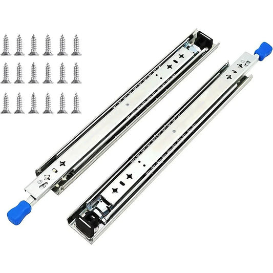 2 x 125kg Heavy Duty Locking Drawer Slides – Industrial Drawer Runners Pair - Mekamart Australia