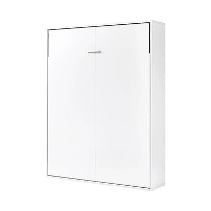 Queen Wall Bed in White – Space Saving Murphy Bed Kit with Silver Door Handle - Mekamart Australia