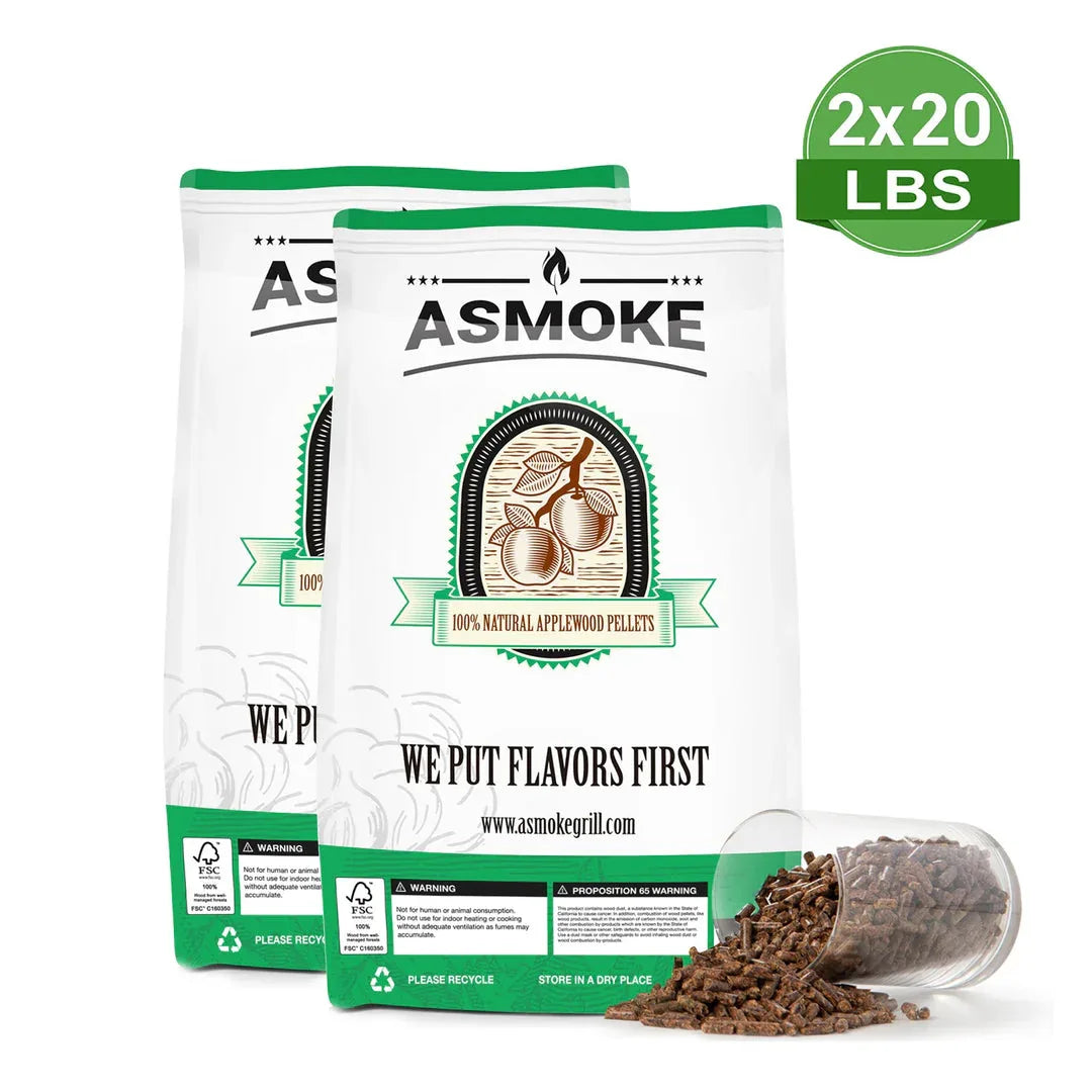 Asmoke 9.5kg X 2 (19 KG) of 100% Pure Applewood Pellets - Mekamart Australia