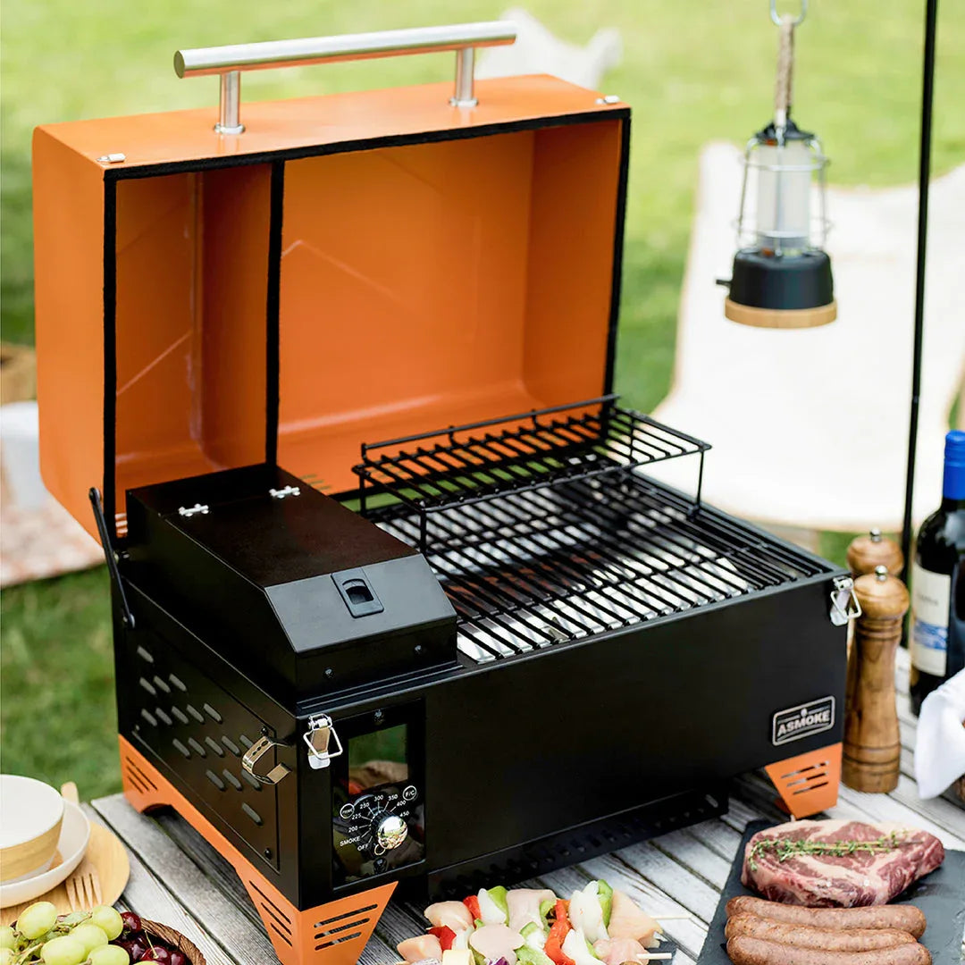 Asmoke AS350 Portable Wood Pellet Grill - Cyder Black - Mekamart Australia