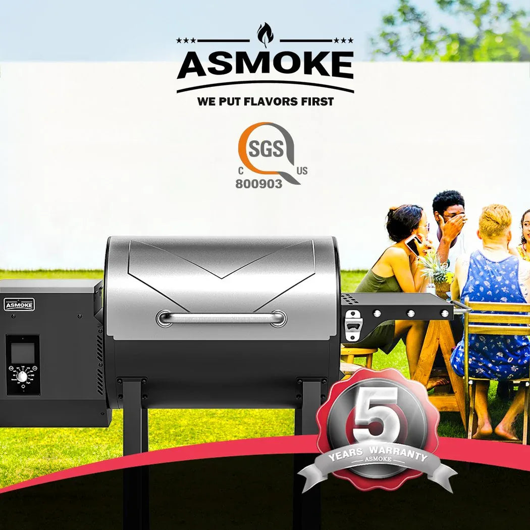 Asmoke AS500N-2 WOOD PELLET GRILL SILVER - Mekamart Australia