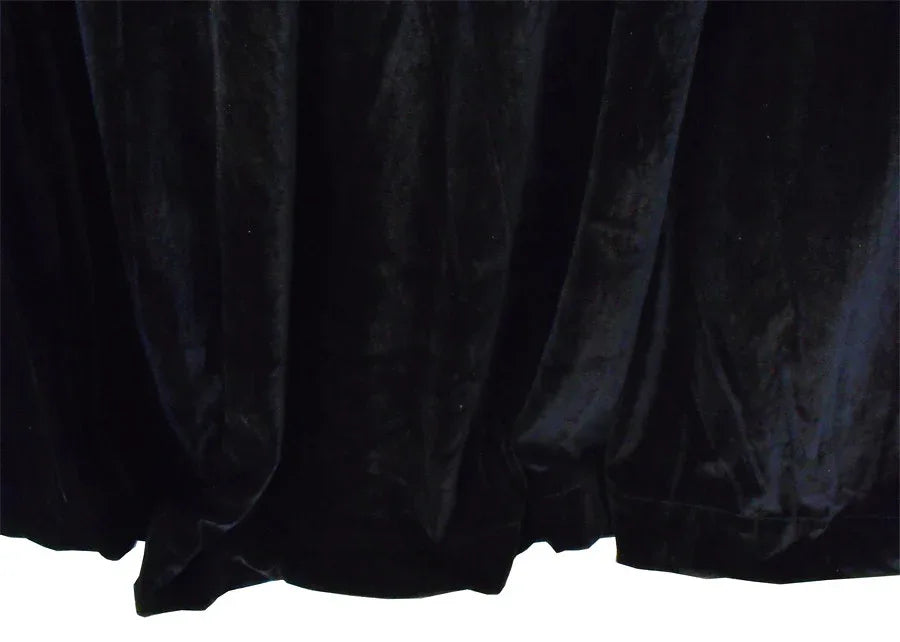 Long Large Velvet Curtains Black 620x270cm with 4m blockout+30 Hook New - Mekamart Australia