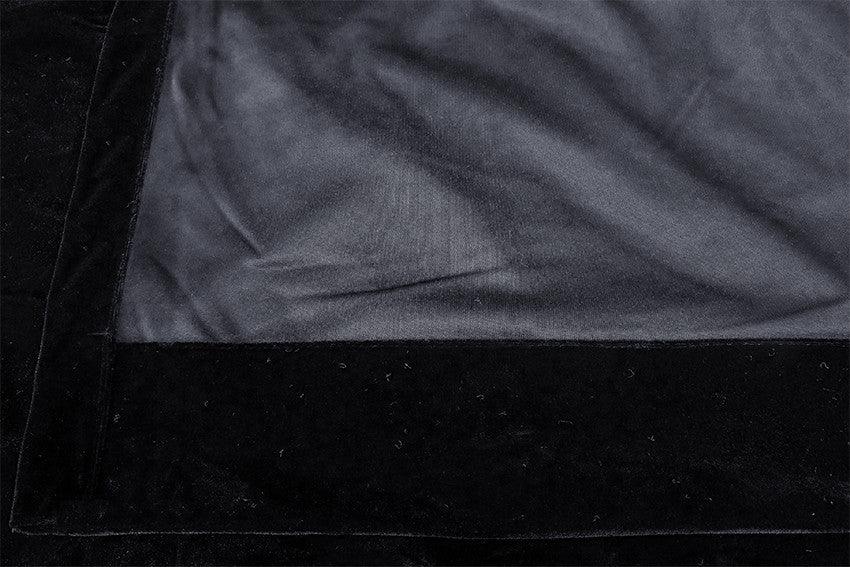 Long Large Velvet Curtains Black 620x270cm with 4m blockout+30 Hook New - Mekamart Australia