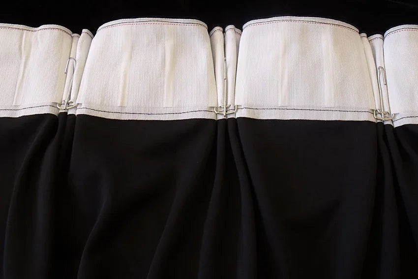 Long Large Velvet Curtains Black PINCH PLEAT 590x270cm + 30 Hooks Polyeste New - Mekamart Australia