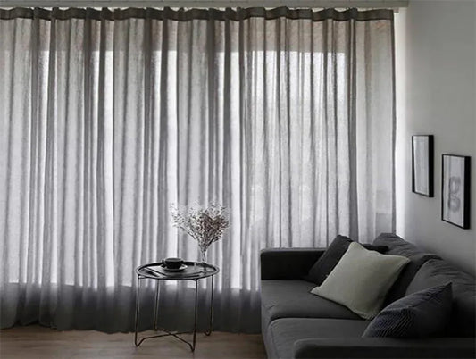 Sheer Voile Curtains 548cm wide 230cm Drop+30 Hooks Pinch Pleat New, Black - Mekamart Australia