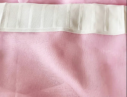 2 Sheer Voile Curtains 544cm wide 230cm drop+30 Hooks Pinch Pleat New Pink - Mekamart Australia