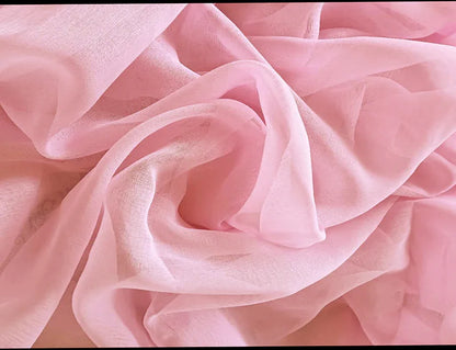 2 Long drop Sheer Voile Curtains 590cm wide 270cm Drop Pinch Pleat+30 Hook, Pink - Mekamart Australia