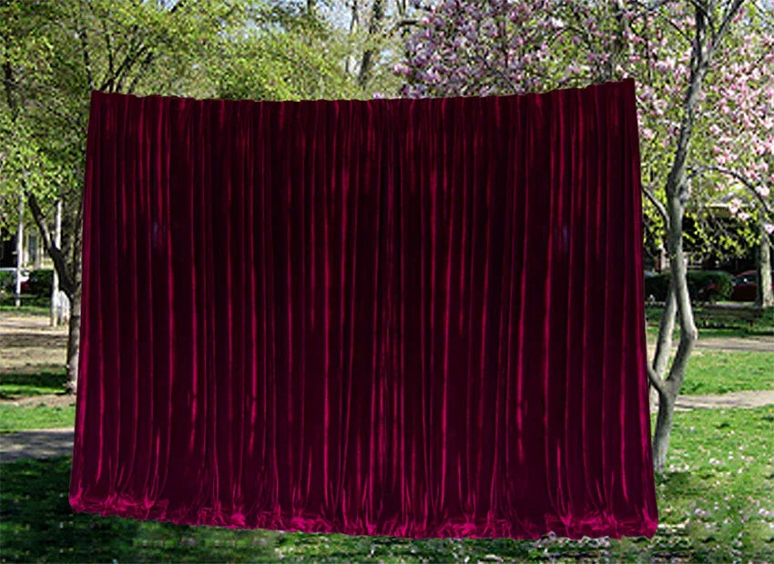Large Thick Velvet Curtains 590x230cm with full liner 30 hooks Burgundy New - Mekamart Australia