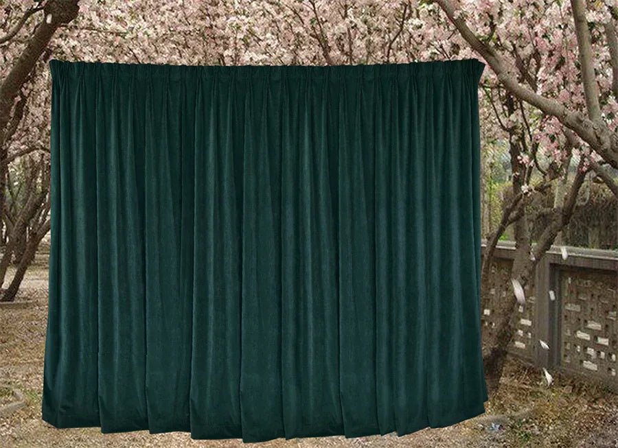 Large Thick Faux Mink Velvet Curtains 270x 230cm+15 Hooks Pinch Pleat, Green,New - Mekamart Australia
