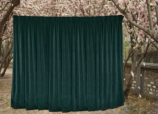 Large Thick Faux Mink Velvet Curtains 270x 230cm+15 Hooks Pinch Pleat, Green,New - Mekamart Australia