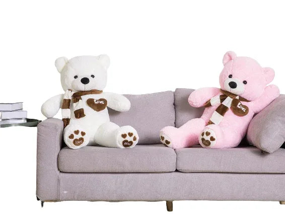 NNECN Huge 100cm Giant Pink Teddy Bear Soft Plush Cotton Scarf Bear Toy Doll Stuffed - Mekamart Australia