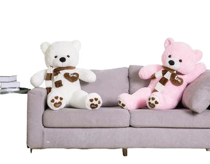 NNECN Huge 100cm Giant Pink Teddy Bear Soft Plush Cotton Scarf Bear Toy Doll Stuffed - Mekamart Australia