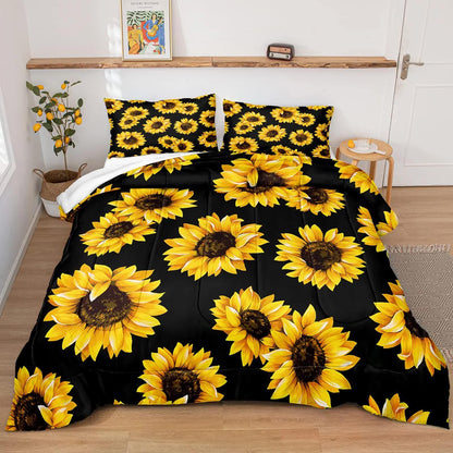 Scandi Dream soft floral Comforter Set – Soft Neutral 3‑Piece Look - Mekamart Australia