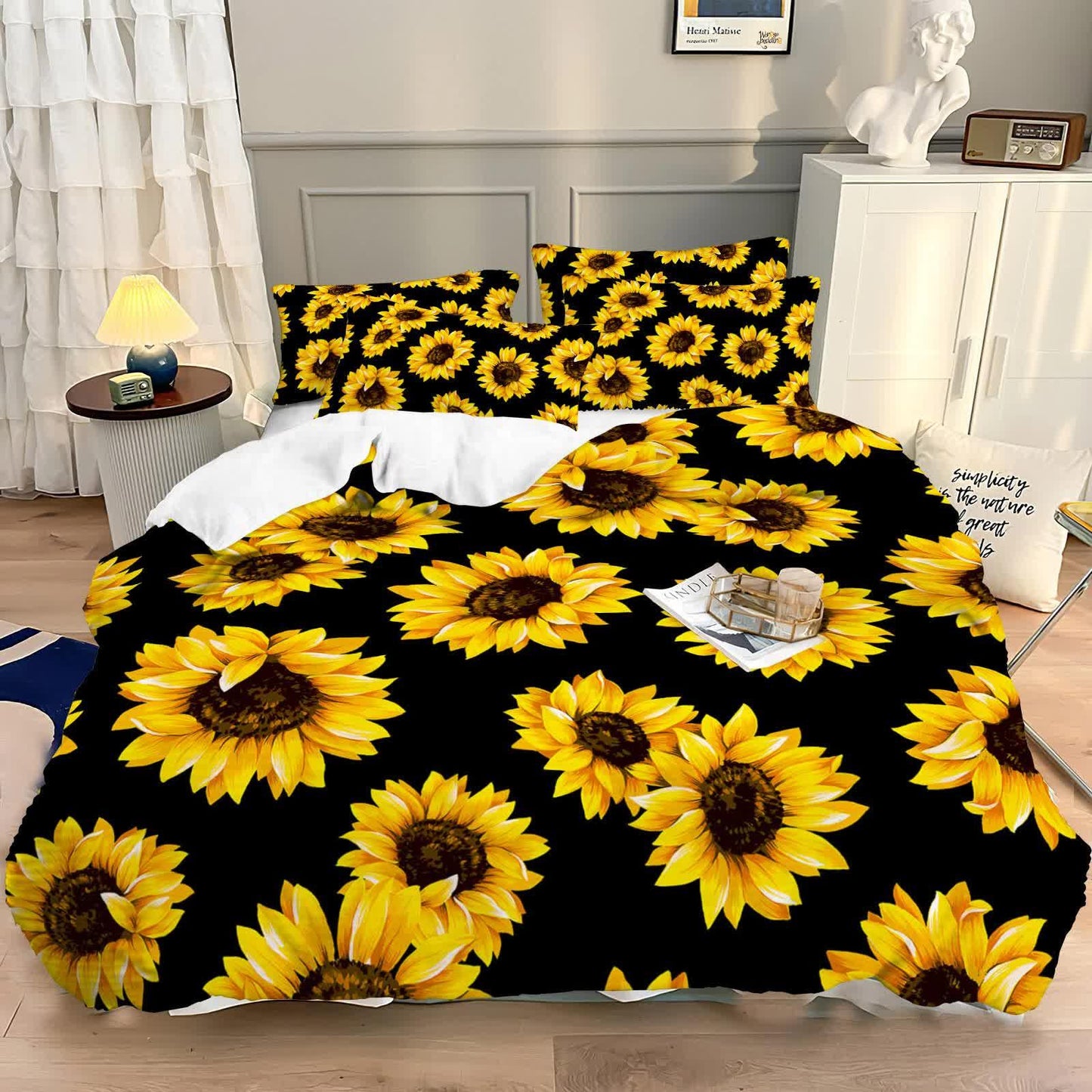 Scandi Dream soft floral Comforter Set – Soft Neutral 3‑Piece Look - Mekamart Australia