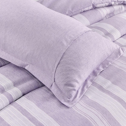 Midnight Calm stripes purple 3‑Piece Bedding – Cozy comforter Style - Mekamart Australia