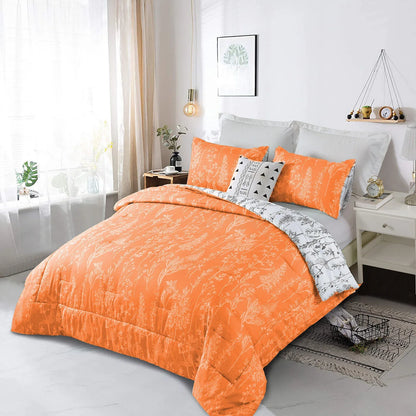Charming Autumn Warm oranage 3 Pc Comforter & Pillow Cover Set - Mekamart Australia