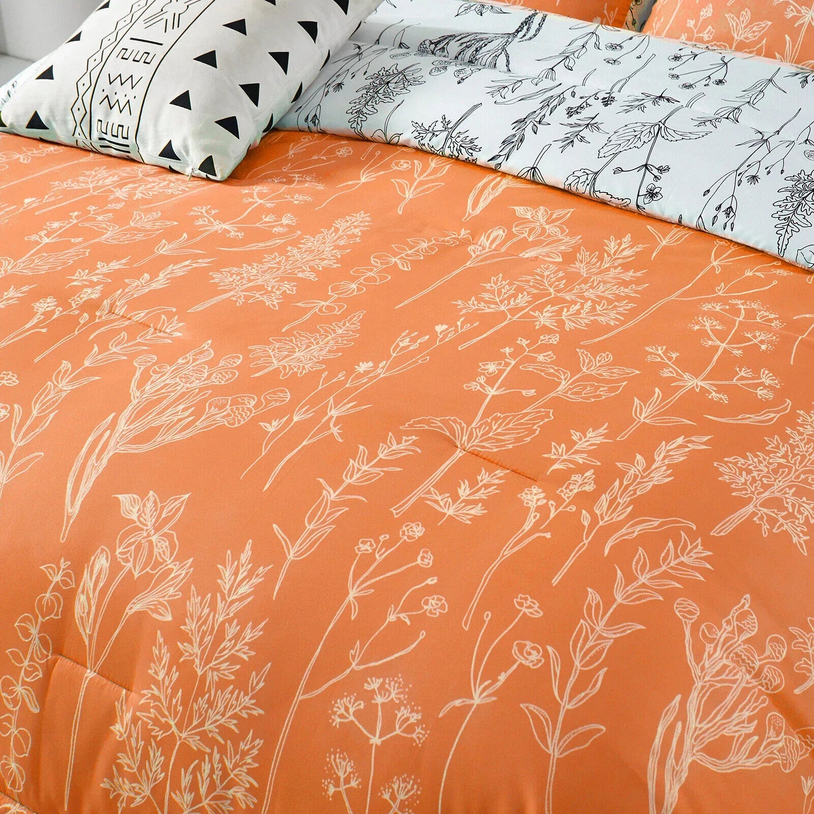 Charming Autumn Warm oranage 3 Pc Comforter & Pillow Cover Set - Mekamart Australia