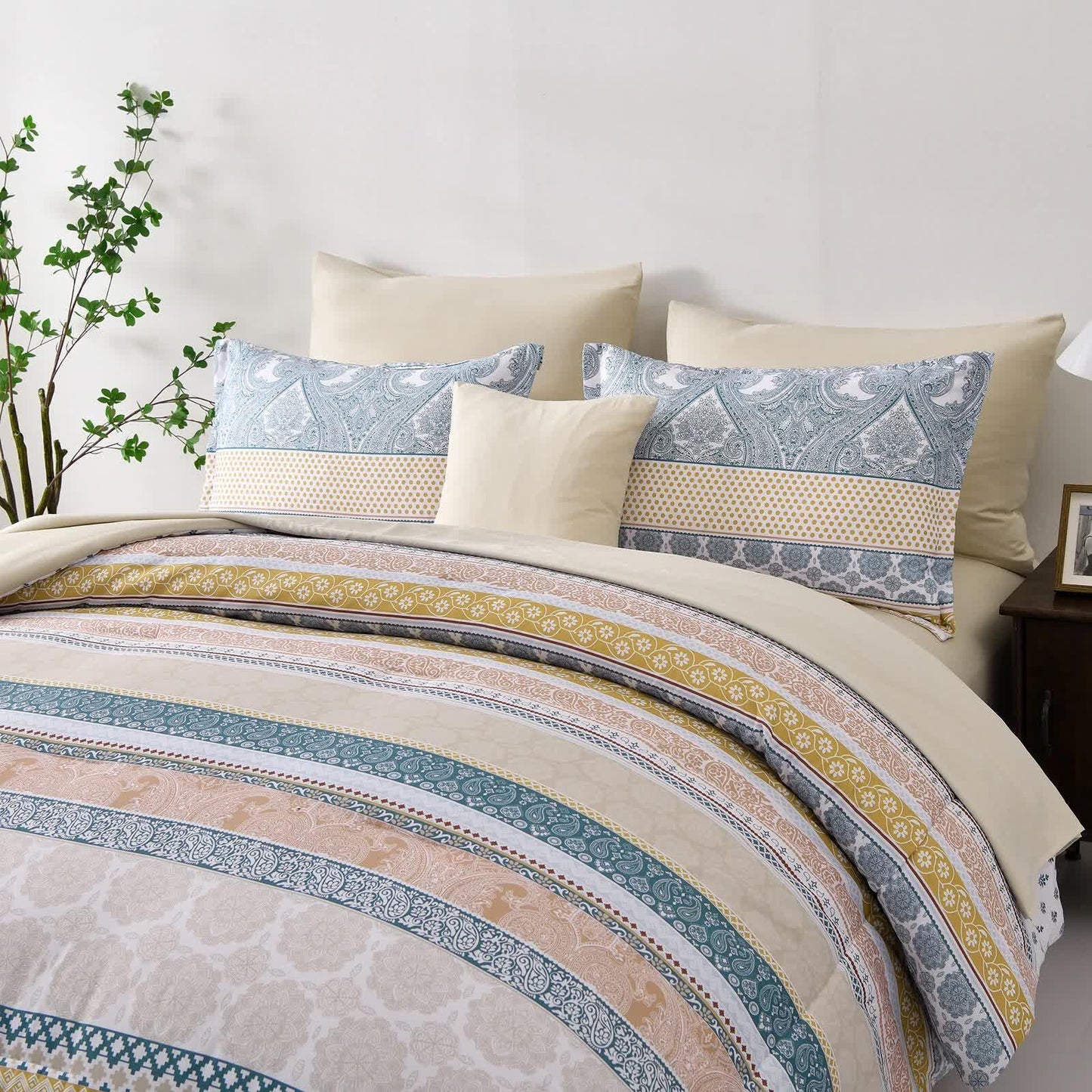 Luxe Loft Boho Quilted Comforter & Shams – Trending 3‑Piece Set - Mekamart Australia