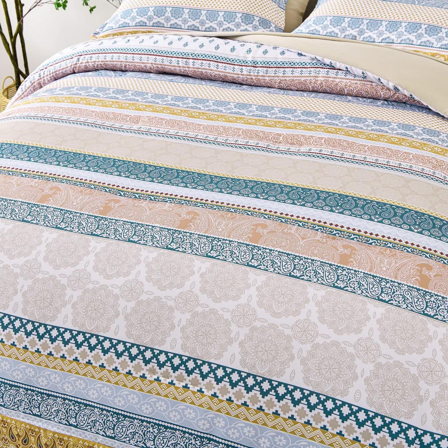 Luxe Loft Boho Quilted Comforter & Shams – Trending 3‑Piece Set - Mekamart Australia
