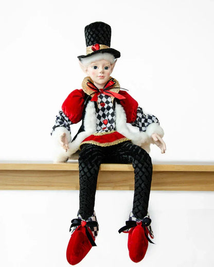 LUXURY CHRISTMAS CAROLLER ELF BLACK/RED 65CM - Mekamart Australia