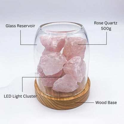 Aurora Crystal Diffuser - Rose Quartz - Mekamart Australia