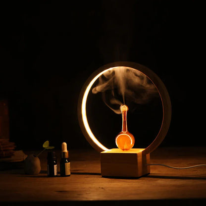 LUNA (Nebuliser+Ringlight) - Waterless Diffuser | Essential oil Burner | Aromatherapy| Home Fragrance - Mekamart Australia