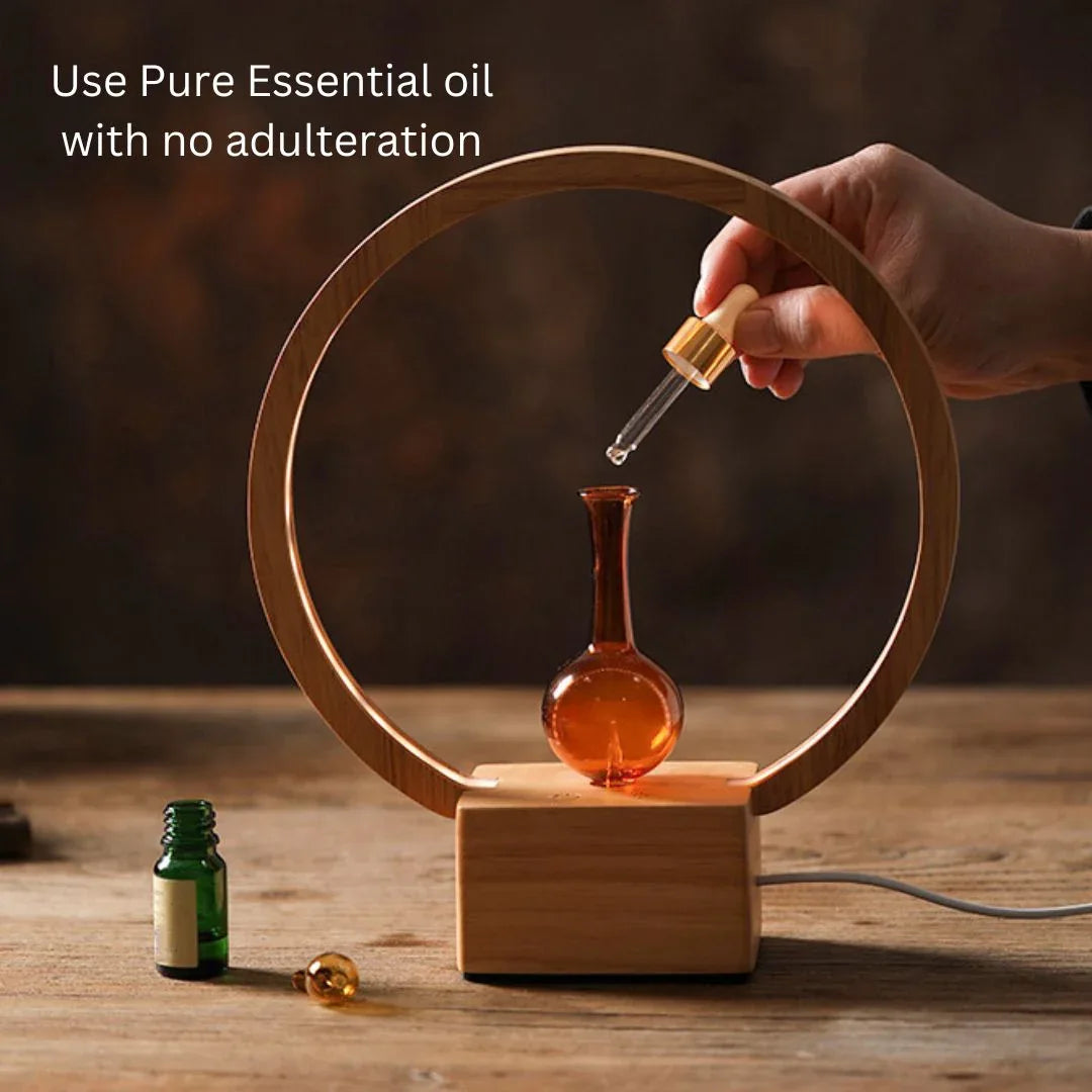 LUNA (Nebuliser+Ringlight) - Waterless Diffuser | Essential oil Burner | Aromatherapy| Home Fragrance - Mekamart Australia